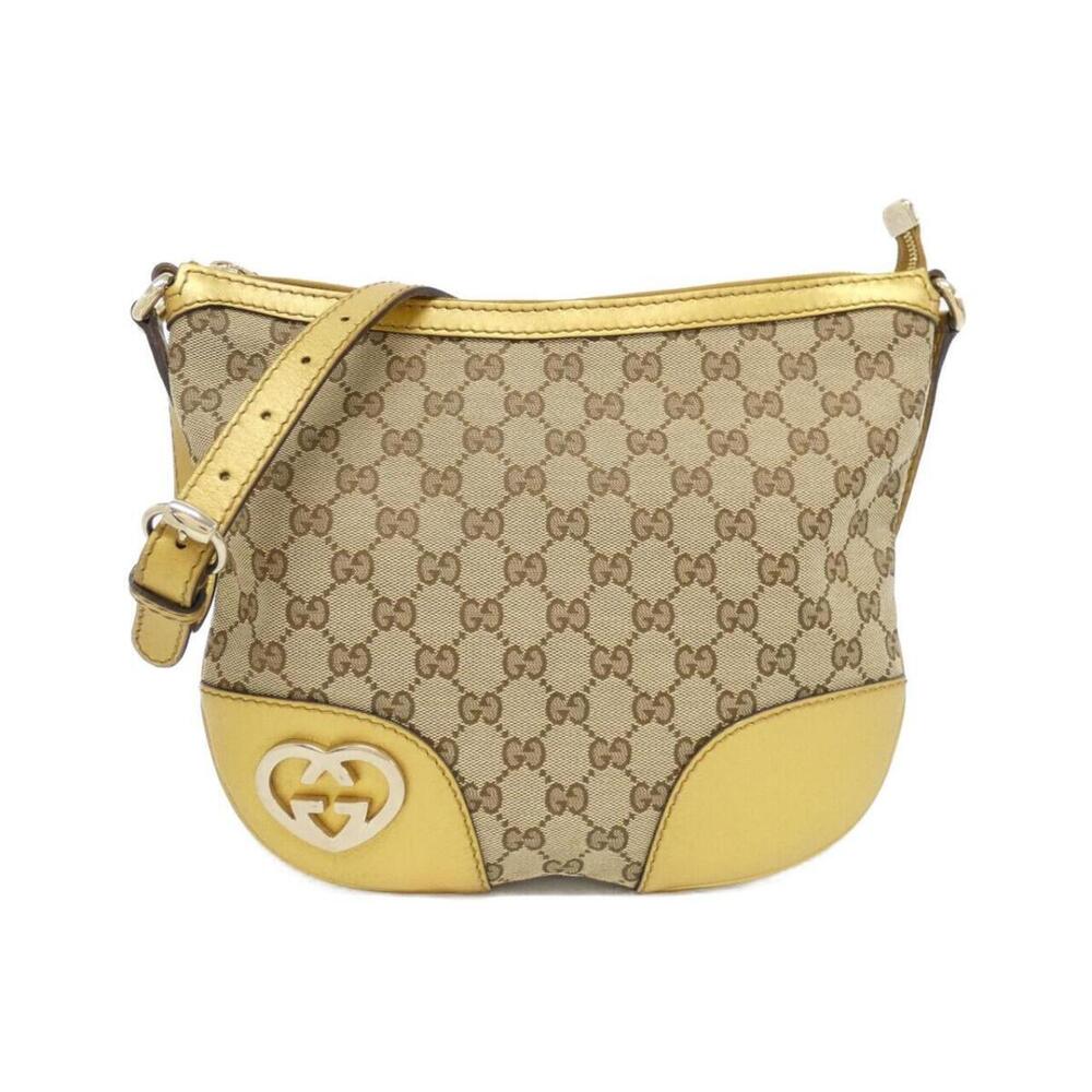 Gucci Lovely Heart Crossbody Bag GG leather Interlocking G Tan